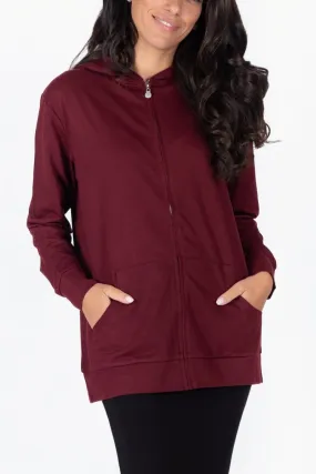 ZIP-UP CARDIGAN (BURGUNDY)