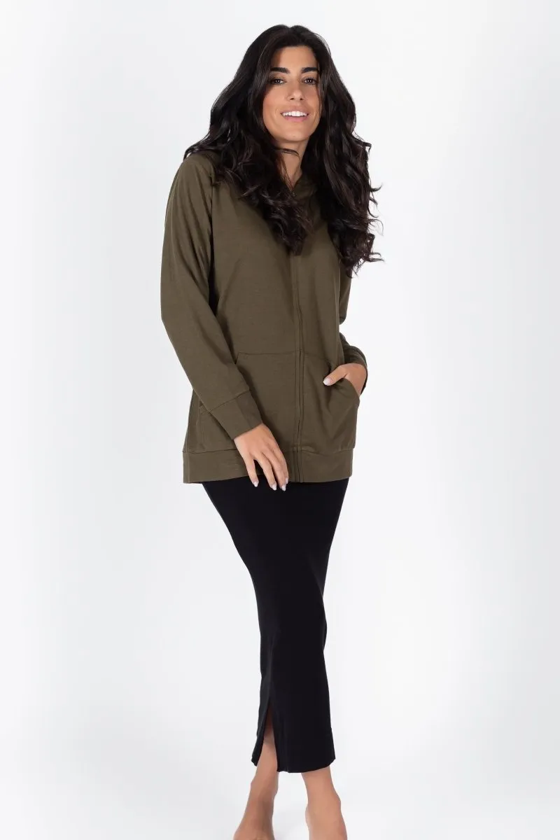 ZIP-UP CARDIGAN (OLIVE)